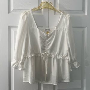 She+Sky white blouse